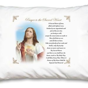 Sacred Heart of Jesus Pillow Case - English Prayer
